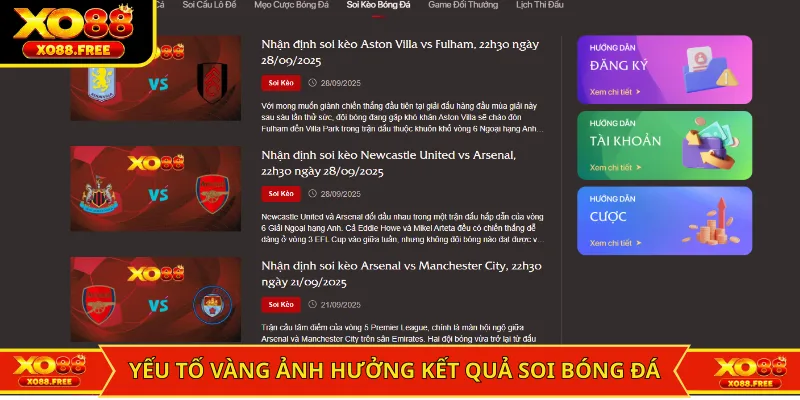 Yếu tố vàng ảnh hưởng kết quả soi kèo bóng đá
